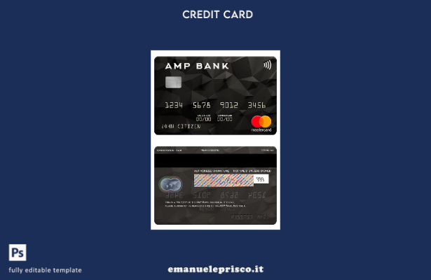 modello di carta mastercard Australia AMP Bank in stile verificato